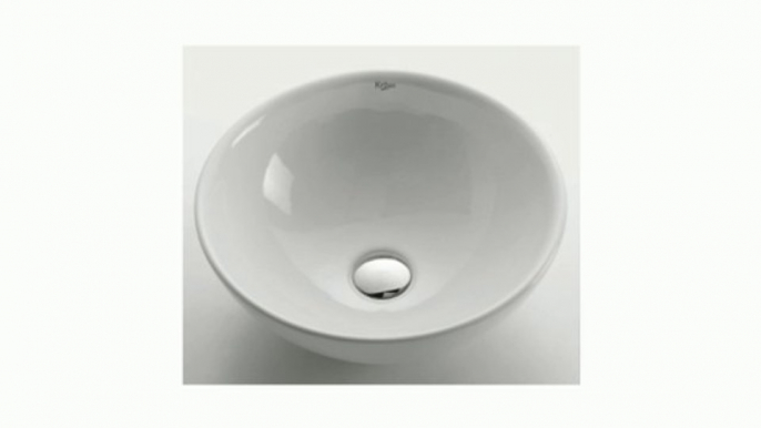 Kraus KCV-141-CH White Round Ceramic Sink with Pop Up Drain, Chrome Review