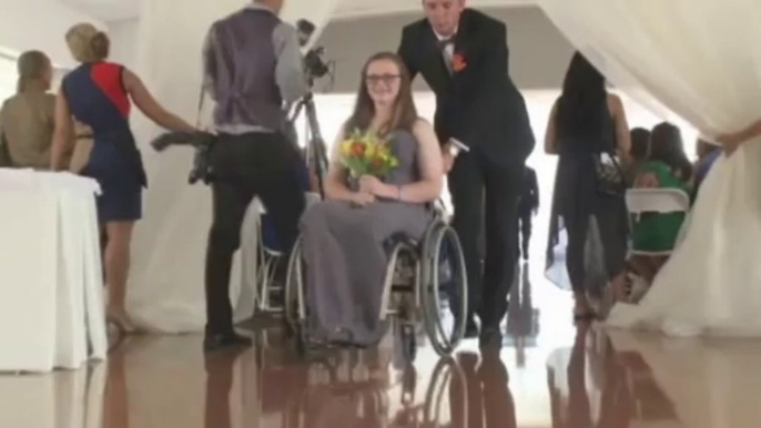 Paralyzed bride walks the aisle