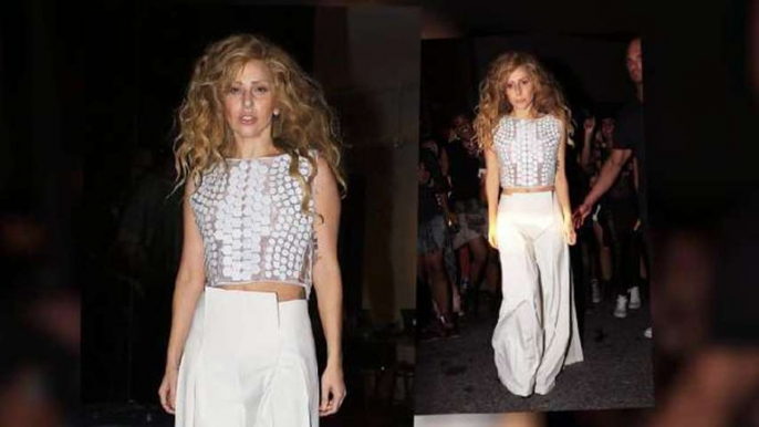 Lady Gaga Shows Off Her Midriff