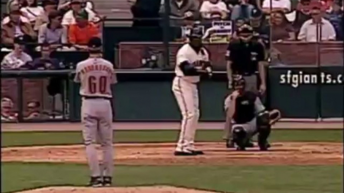 Barry Bonds 47th 57th 69th 70th HR in 2001 and splash into water highlights