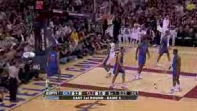 Nba LeBron James throws down the dunk against the Pistons