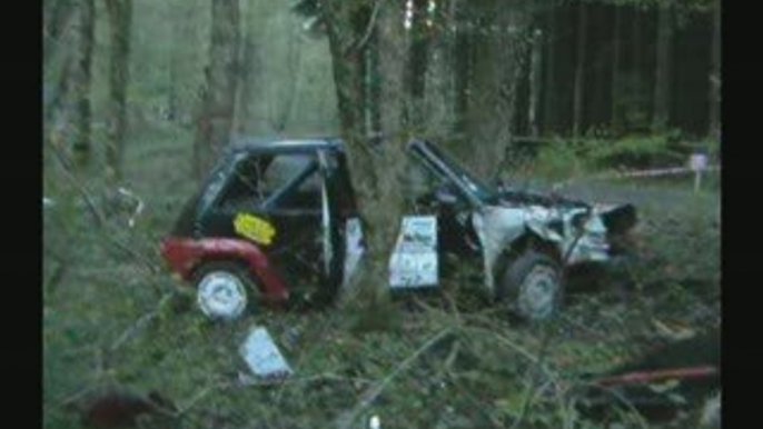 Rallye de franche-comté 18.04.09 crash R5 Violent en direct