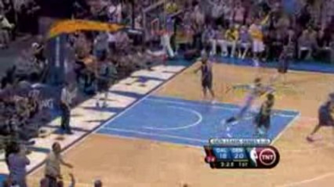 NBA J.R. Smith throws a nice bounce pass to Chris Andersen a