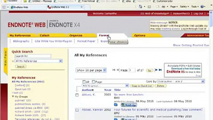 EndNote Web Workshop 3. Cite While You Write demo