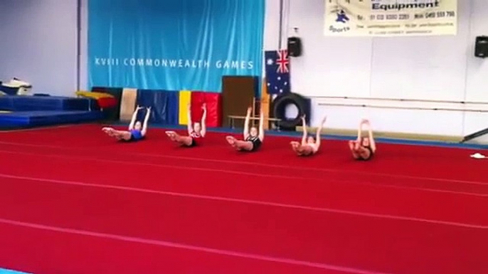 Gymnasts warm up