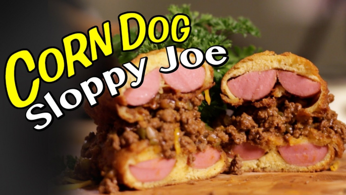 Corn Dog Bun Sloppy Joe Sandwich Recipe  |  HellthyJunkFood