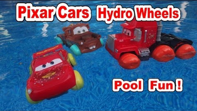 Pixar Cars with Hydro Wheels Lightning McQueen, Hydro Wheels Mater ,Red,Mack  and Francesco more Poo