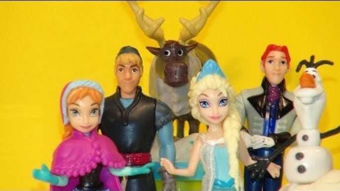 Disney Frozen Queen Elsa, with Anna, Hans, Kristoff, Sven and Olaf the Complete Character Set