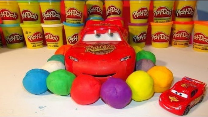 Play Doh Surprise Eggs, Pixar Cars Lightning McQueen and 12 Play Doh Surprise Eggs with Giant Lightn