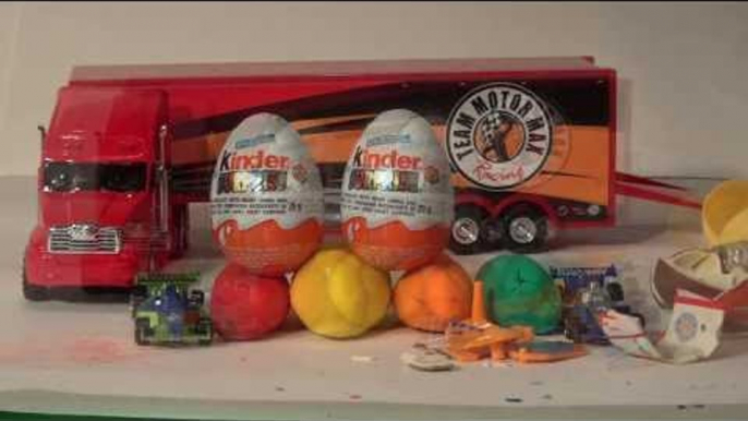 Play Doh Pixar Cars Surprise Eggs and Real Hot Wheels Kinder Egg Surprises