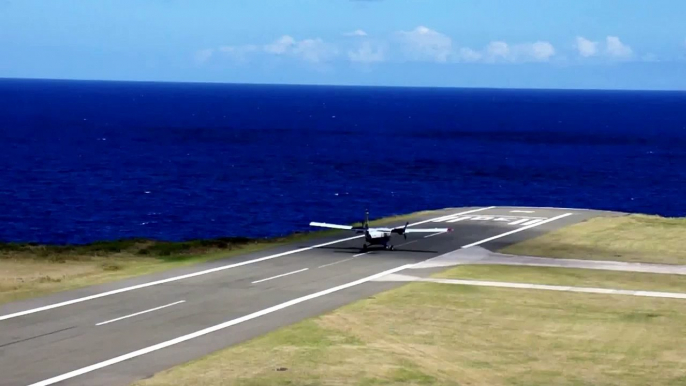 One of the shortest commercial airport in the World!!!!Saba Island  takeoff with Twin Otter