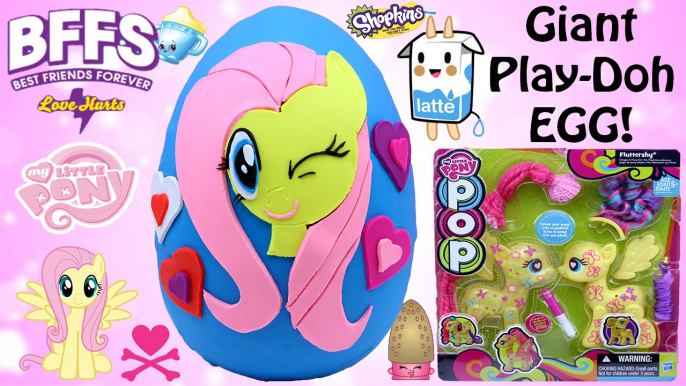 GIANT Fluttershy My Little Pony Play Doh Surprise Egg | BFFS, Shopkins, MLP POP, LPS Fashems