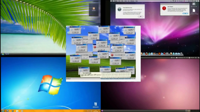 Crazy Windows XP × Windows Vista × Windows 7 × Mac × Ubuntu Error