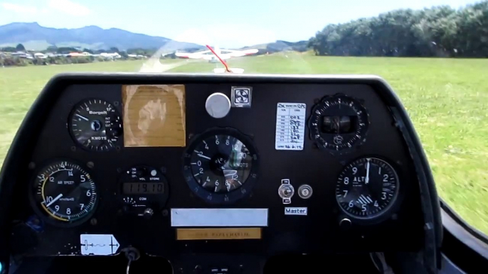 Glider Flying POV Over Raglan New Zealand