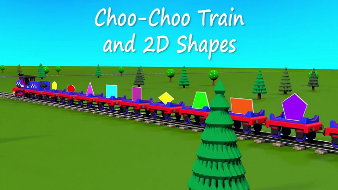 Shapes for kids kindergarten toddlers preschoolers. Shape train. Choo-Choo and 2D shapes. Cartoon