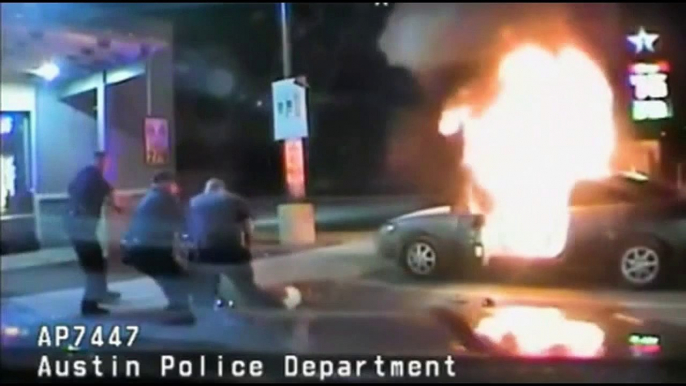 Dramatic Dash Cam Shows Austin Cops Blown Back from Car Explosion