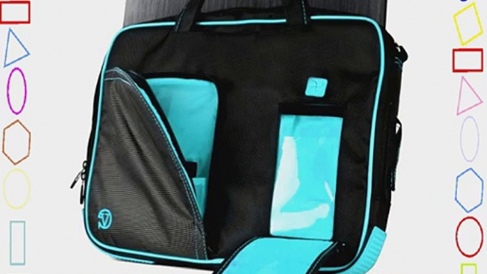 VanGoddy Pindar Sling - BLACK AQUA BLUE Pro Deluxe Shoulder Messenger Carrying Bag for Apple