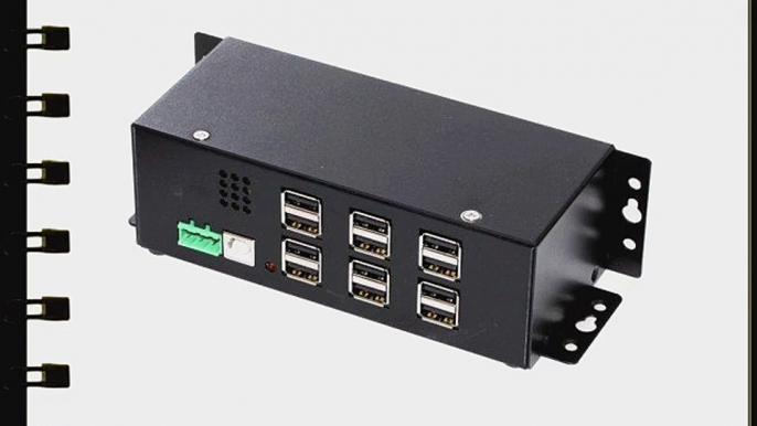 CoolGear? Industrial 12-Port USB 2.0 Powered Hub for DIN-RAIL Mount w/ Power Supply