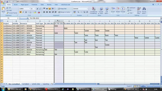 Cost Loading / Bucket Loading into Primavera P6 - Demonstration of Legare - www.collabro-legare.com