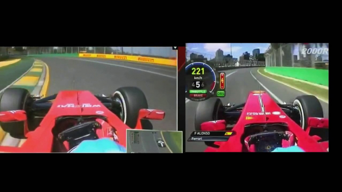 F1 2014 VS F1 2013 Fernando Alonso Onboard Melbourne Lap Comparison