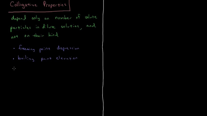 Chemical Thermodynamics - Colligative Properties