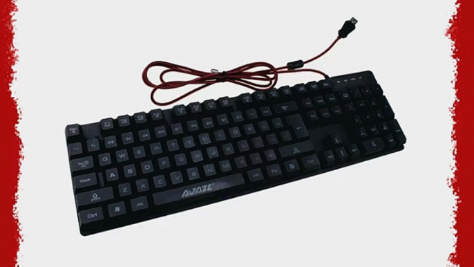 AGPtek USB Wired Game Keyboard with Adjustable 3-Color LED Backlit