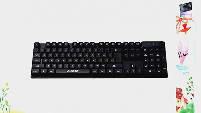 FOME A-jazz Cyborg Soldier ABS PC 3 LED Backlit (Red Blue Purple) Illuminated Gaming Keyboard