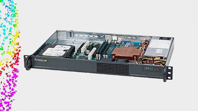 Supermicro 200-Watt Mini 1U Rackmount Server Chassis Black CSE-510L-200B