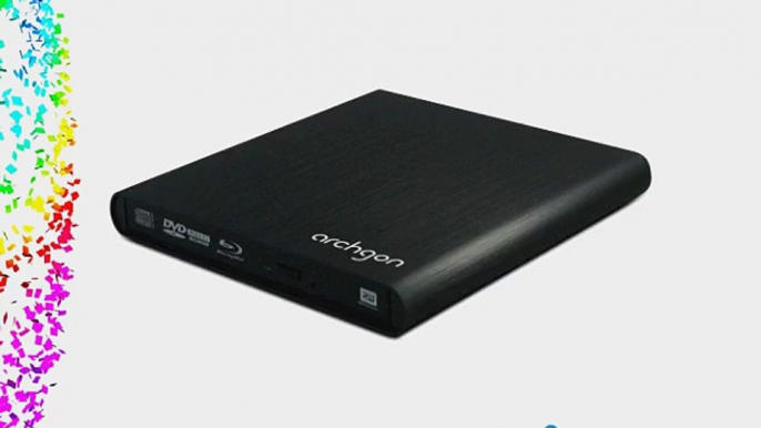 Archgon USB 3.0 Aluminum External Blu-ray Burner Model MD-3107-U3-K w/Cyberlink BD solution