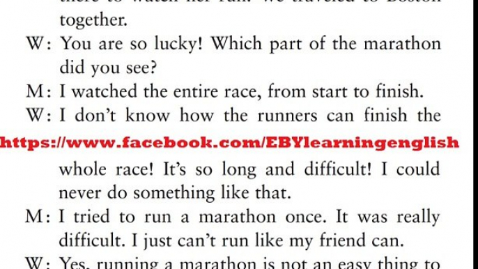 Listening Practice Through Dictation 1 - Unit 31 The Marathon (Repeat 10 times)