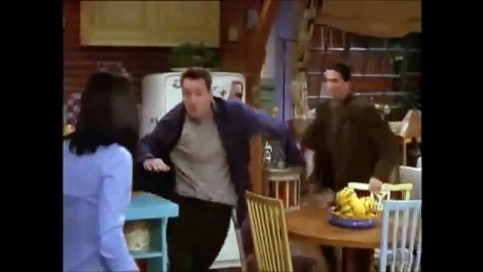Ross catches Chandler kissing Monica on FRIENDS