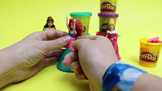 Play Doh Disney Princess Dolls Ariel Elsa Anna Rapunzel Princess Playdo Dress Hasbro Toys