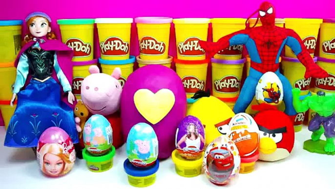 Peppa Pig Dora the Explorer Kinder Surprise Eggs Cars 2 Play Doh Barbie Violetta 3