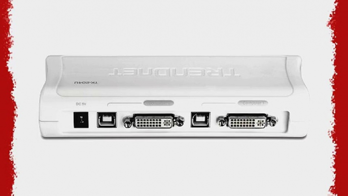 TRENDnet 2-Port DVI USB Type A KVM Switch and Cable Kit with Audio TK-204UK