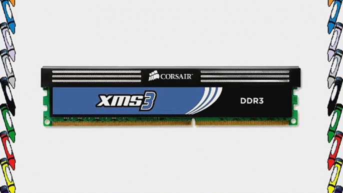 Corsair XMS3 8GB (2x4GB)  DDR3 1600 MHz (PC3 12800) Desktop Memory (CMX8GX3M2A1600C9)