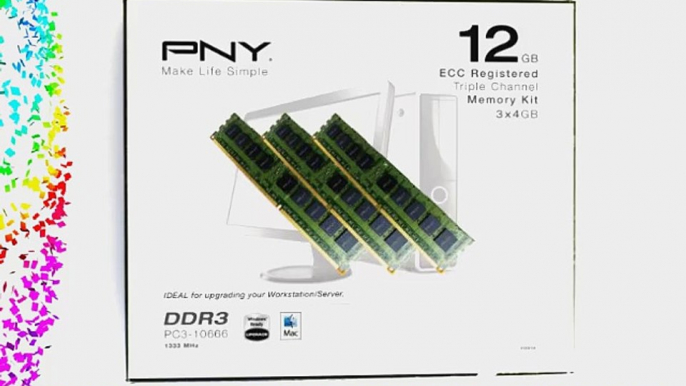 PNY 12 GB (3x4 GB) PC3-10666 1333 MHz DDR3 240-Pin SDRAM Desktop DIMM ECC Triple Channel Kit