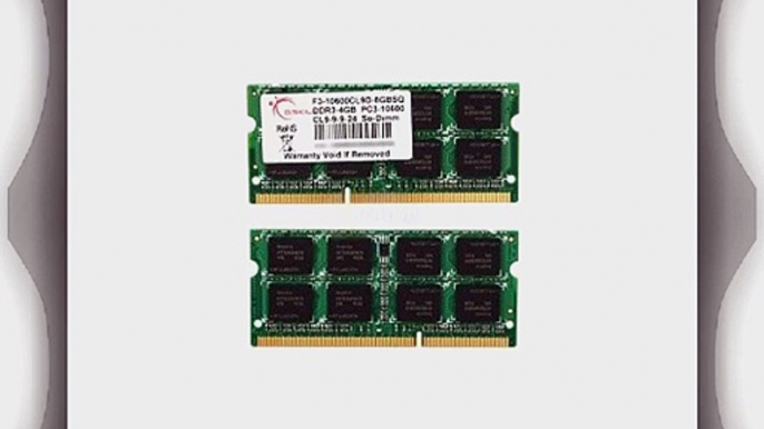 G.SKILL 8GB (2 x 4GB) 204-Pin DDR3 SO-DIMM DDR3 1333 (PC3 10600) Laptop Memory Model F3-10600CL9D-8GBSQ