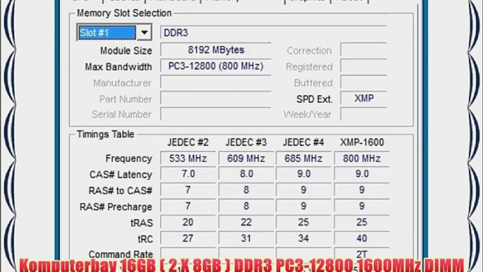 Komputerbay 16GB ( 2 X 8GB ) DDR3 PC3-12800 1600MHz DIMM with Low Profile Blue Heatspreaders