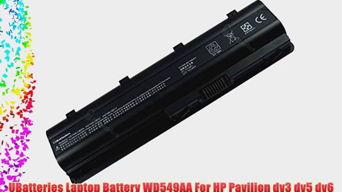 UBatteries Laptop Battery WD549AA For HP Pavilion dv3 dv5 dv6 dv7 dv6-6119wm Series DV7T-6000