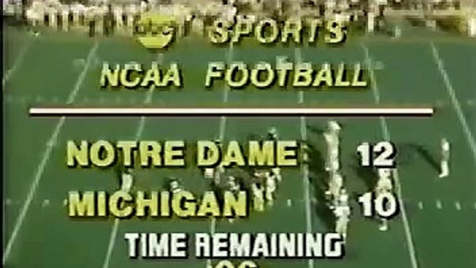 1979 Notre Dame vs. Michigan - Bob Crable FG block