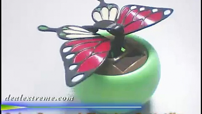 Solar Powered Flapping Butterfly (Red)