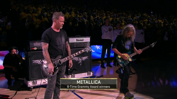 Metallica joue l’hymne américain avant le match 5 entre Golden State et Cleveland