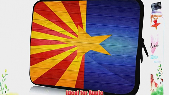 15 inch Rikki KnightTM Arizona Flag on Distressed Wood Design Laptop Sleeve