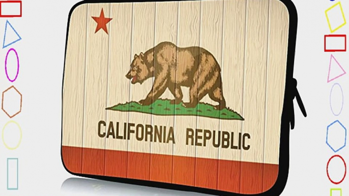 15 inch Rikki KnightTM California Flag on Distressed Wood Design Laptop Sleeve