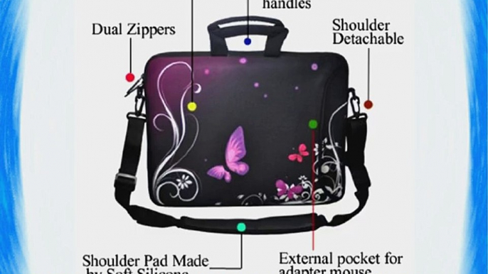 15 15.6 inch Neoprene Notebook Laptop Soft Sleeve Bag Case with Extra Side Pocket Pouch Carrying