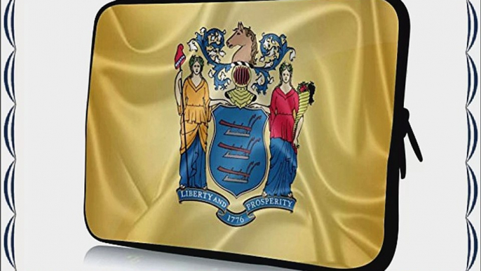 13 inch Rikki KnightTM New Jersey State Flag Design Laptop Sleeve