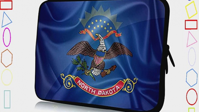 13 inch Rikki KnightTM North Dakota State Flag Design Laptop Sleeve