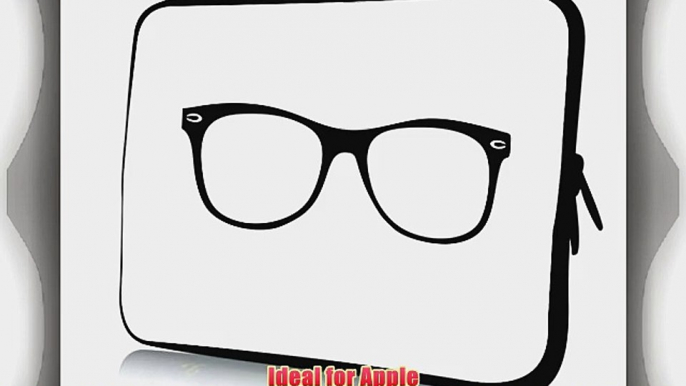 13 inch Rikki KnightTM Hipster Glasses on White Design Laptop Sleeve