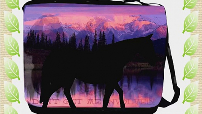 Rikki KnightTM Horse Silhouette on Mountain Range Design Messenger Bag - Shoulder Bag - School