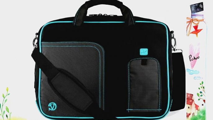 VanGoddy Pindar Sling - BLACK AQUA BLUE Pro Deluxe Shoulder Messenger Carrying Bag for Apple